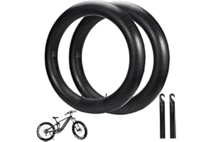FASTVERT 26x4.0 Chambres à air pour vélo Fat Bike (Lot de 2) avec Valve Schrader AV35 - Idéales pour vélos électriques à Gros pneus et VTT (Comprend 2 démonte-pneus)