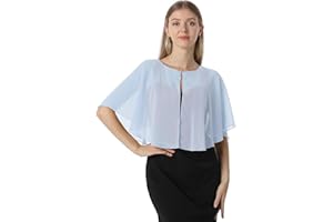 HOTSHAWL Chiffon Capelet Soft capes Shawls and Wraps for Evening Dress Wedding Cape 1920s shawl accessories for women flapper Cover Up