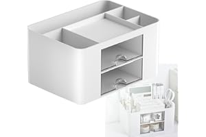 Alitamei Schreibtisch Organizer, Desk Organizer mit 5 Fächern & 2 Schubladen, Multifunktionaler Schreibtisch Organizer Für Stifte Büro Zuhause Schule Schreibtisch Organizer