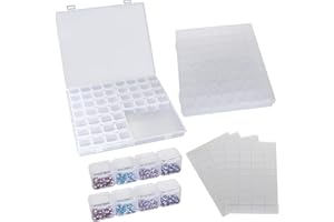 ShanQian 2 PCS Boite Rangement Diamond Painting de 56 Compartiments, Boîte à Perles Rangement en Plastique, Boite pour Broderie Diamant pour Perles, Bijoux, Boucles d'oreilles