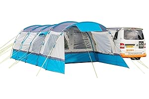 OLPRO Outdoor Leisure Products Cocoon Awning - 8m x 3.5m Fibreglass Pole Drive Away Campervan Awning Blue & Grey