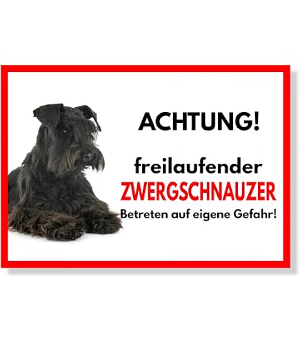 Warnschild 'Vorsicht Schnauzer' – 30x40 Cm, Alu-Verbund, Für Gartenzaun & Haus