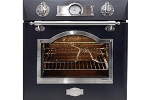 KAISER Einbaubackofen EH 6355 Em Sil mit 1-fach-Teleskopauszug, Retro Elektro Einbau Backofen Autark 60 cm 67L 8 Funktionen in Schwarz
