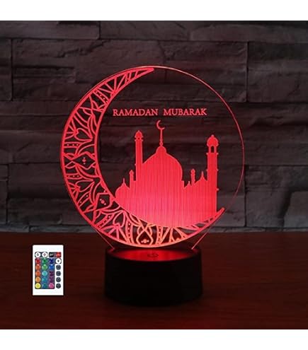 3D Islamische Muhammad Lampe – LED Nachtlicht Mit 7 Farben, USB-Betrieb