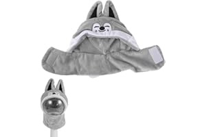TOYMIS Housse pour Bâton Lumineux SK, Personnage de Dessin Animé Support pour Bâton Lumineux Tissu en Peluche Doux Compatible avec SK Ver1.0/2.0 (Loup Gris)
