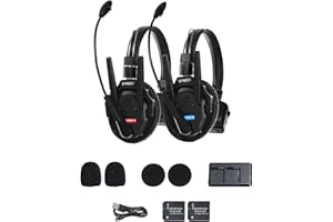 SYNCO XTalk XPro 2.4GHz Wireless Intercom System Headset Full Duplex Random Master Design 1640ft/500m 24H Battery (XPro2 (2PCS))