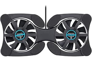 HUIOP Mini Portable Pliant Pliable USB Double Ventilateur Refroidisseur Pad De Refroidissement pour PC Portable Notebook 7,Radiateur pour Ordinateur Portable