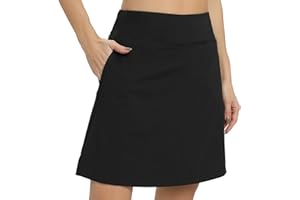JOJOANS 20" Knee Length Tennis Skirts for Women with Shorts High Waisted Long Athletic Golf Skorts Skirts for Women with Pockets