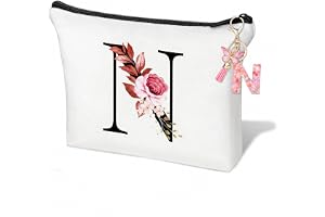 Teouuas Personlig Kosmetikväska, Personlig Sminkväska, Rosa Bokstavnyckelring, för Kvinnor, Flickor, Mamma och Vänner, Jul, F