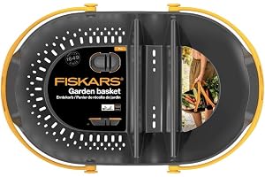 Fiskars Skördekorg, För Samla | Transportera och Rengöra av Skörd och Skördeverktyg, Plast, Svart/Orange, Plus, 1062831