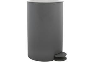 MSV, Pattumiera per Cosmetici Modello Osaki, 3 Litri, Coperchio, Pattumiera a Pedale per WC, Bagni, Compatta, Piccolo Spazio, con Contenitore Interno Estraibile, Grigio