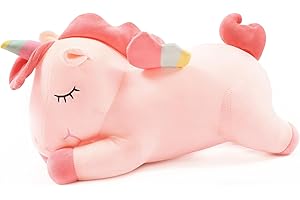 SNOWOLF Peluche de Unicornio con diseño de Unicornio y Peluche con alas de Arco Iris, Juguete Kawaii para niños y niñas (30CM/11.8Inch, Pink)
