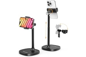 ULANZI Soporte para Movil Mesa Ajustable, Soporte Movil Escritorio Multiángulo para Escritorio Compatible con iPhone 14 13 12 11 Pro MAX Mini/Galaxy S23 S22/Huawei/Xiaomei/Redmi