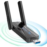 ElecMoga Clé WiFi Puissante AC1300 Mbps, USB 3.0 WiFi USB 5dBi 2.4GHz/5GHz Double Bande Antenne WiFi, Adaptateur WiFi pour PC