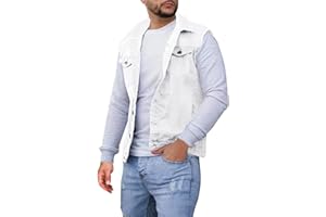 YOUYING Gilet di jeans da uomo casual slim fit classico button down senza maniche giacche jeans vintage elastico risvolto gilet in denim