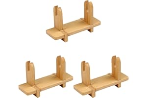 PRETYZOOM Lot De 3 Support Eventail Japon Bois - PréSentoir à Eventail Pliable Vintage - DéCoration De Table Et IntéRieure