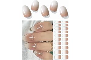 Wahrshei Unghie Gel Adesive UV | Sfumatura Marrone Smalto Adesivo Gel UV | 20 PCS Pellicola per Unghie Autoadesiva | Adesivi per unghie in gel, Impacchi di Smalto Gel per Unghie