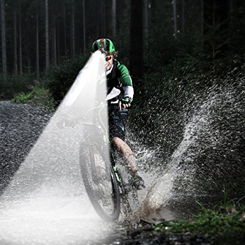 Kopf-Lampe mit superhellen weißen LED Lampen und 4 Leuchtfunktionen Wiederaufladbare Stirn-Lampe - 6