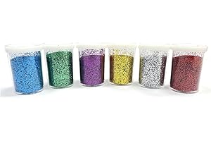ARKCRAFT ARK Craft Glitter Shaker Tubes for Craft & Art Supplies (Pack of 6 Assorted Colours)