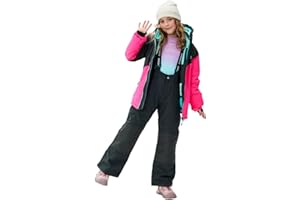 SMONTY Kinder Schneeanzug für Mädchen Winter Skijacke & Hose Set Kapuzenträger Set Winddicht Wasserdicht Warm