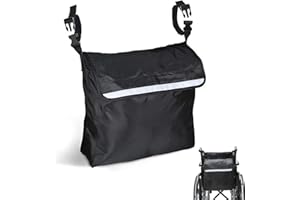 VXIWSCY Sac de Rangement Spacieux pour Fauteuil Roulant, en Tissu Oxford Imperméable, Sac à Dos Multifonctionnel pour Fauteuils Roulants, Scooters et Marcheurs, avec Sangles Réglables et Grande Capacité (Noir