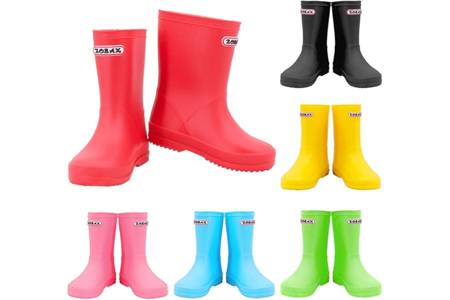Zorax Girls Boys Waterproof Non-Slip Kids Motorbike Rain Boots Child Shoes Wellies Unisex Children Wellington Boots