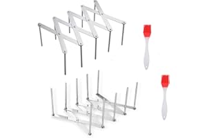 EULAPGOE 2 uchwyty do grilla, żeberek ze stali nierdzewnej, ruszt do grillowania, grilla gazowego