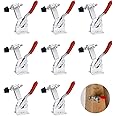 Favengo 8 Pcs Toggle Clamp GH-201-B Antislip Red Horizontal Clamp Heavy Duty Quick-Release Clamp Hand Tool Toggle Latch Clamp with 198Lbs Holding Capacity for Machine Operation, Woodworking, Welding