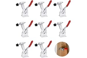 Favengo 8 PCS Sauterelle en Fer 145mm 90 kg / 201 lbs Galvanisé Sauterelles de Menuisier Anticorrosion Pince à Genouillère Serrage Antirouille Amovible pour Fixation et Serrage Rapide Mécanique