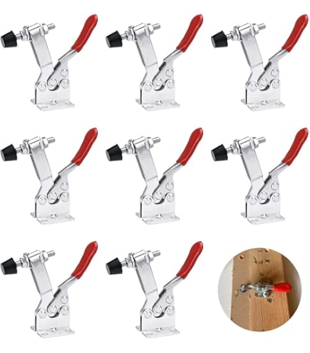 Set Morsetti Verticali Sgancio Rapido LATRAT 5 Pezzi Morsetti Da Banco Verticali, Ferro Zincato Rapido Pull Action Strumento Mano Leggero Sgancio Rapido Strumento Morsetto Verticale Morsetti Con Impugnatura In Silicone - 5
