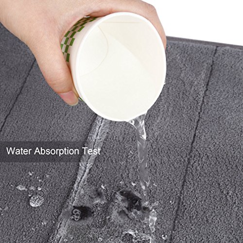 GraceU Badteppich Saugfähiger Teppich Baumwolle Anti Rutsch Haftteppich für Badezimmer Wohnzimmer Gastzimmer, Keine Einbeulung, Modern Memory Rebound Carpet Badvorleger - 4