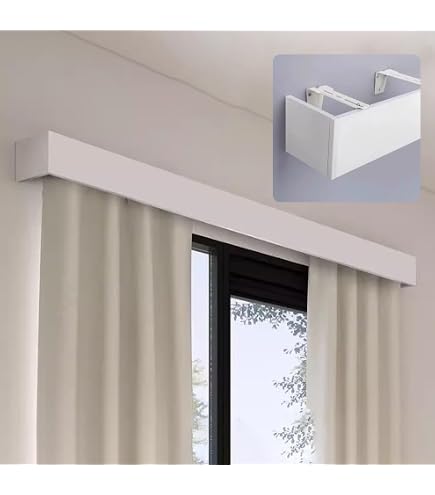 Profilé Angle PVC Blanc 200cm - Cache Rail Rideau 40x40mm - Protection Coins Muraux - Éclairage LED Compatible