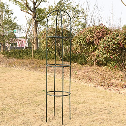 Rosensäule Rankhilfe Rosenturm Rankgitter Pergola Obelisk Metall Rosenbogen Säulenform 190cm - 2