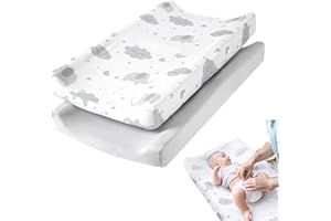 Oaygat 2 Packs Baby Diaper Changing Pad Cover Breathable Changing Table Cover Changing Table Pads Diaper Cradle Mattress Sheets Cradle Mattress Sheets Nursery Changing Mat Cover