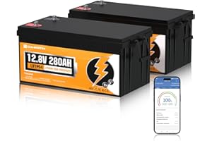 ECO-WORTHY 2PACK 12V 280Ah LiFePO4 Bluetooth mit 200A BMS Low-Temp Schutz und bis zu 15000 Zyklens,7KWH Lithiumbatterie 12V 280AH für Wohnmobil,Boot,Solaranlage Komplettset