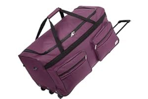 DEUBA Sac De Voyage XXL Violet à roulettes Trolley 160L Sac de Sport poignée télescopique 3 Roues verrouillable Transport