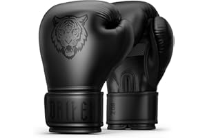 Dripex Gants de Boxe, Gants d'Entraînement de Boxe Cuir, Boxing Gloves Muay Thai Kickboxing MMA, Gants pour Sac de Frappe, pour Hommes Femmes Adulte Jeunes(8 10 12 14 16 oz)