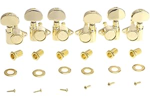 Musiclily Ultra Estilo Roto 3L+3R Clavijeros Clavijas Afinación para Guitarra Eléctrica/Acústica Les Paul LP SG Style, Dorado