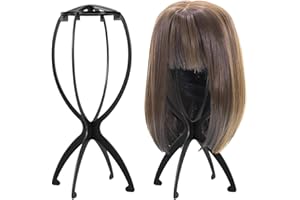 BEPSYOM Lot de 2 Supports Pliables pour Perruques en Plastique (Noir)