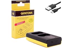PATONA Ładowarka 1888 - kompatybilna z akumulatorem Fujifilm NP-W235 do GFX-50s II GFX-100S GFX-100 II X-H2 X-H2S X-S20 X-T4 X-T5 - z USB DUAL LCD - (wejście USB-C lub Micro-USB)