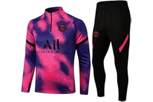 WDDWYHLL Tuta da calcio, da uomo, a maniche lunghe, abbigliamento sportivo, traspirante, per fitness, corsa, jogging, per ragazzi