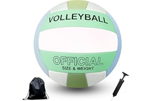 Aipwerer Pallone Pallavolo,Pallone da Beach Volley,Soft Touch Volleyball per Interni ed Esterni,Beach Volley Soft Touch Volleyball Taglia 5,Articolo Con Zaino e Con Pompa