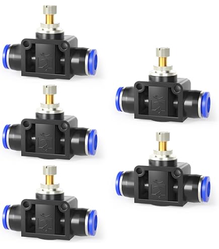 4 Stück Pneumatik Steckverbinder 8mm Mit Kugelhahn - Push-to-Connect Für Druckluft