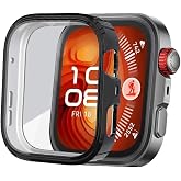 Huawei Watch Fit 4 PRO ile Uyumlu Kasa Ve Ekran Koruyucu 360 Tam Koruma Silikon Kılıf (Siyah)