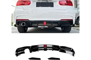IDENUONA Rear Bumper Diffuser Lip W/Light For BMW 3 Series F30 M Sport Single Out Dual Out