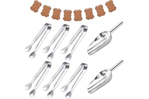 TAROCAT Candy & Bar Accesorios Deko Set, Incluye 6 Pinzas de Azúcar, 2 Palas y 1 Guirnalda Decorativa, Pinzas para cubitos de hielo para bodas y fiestas