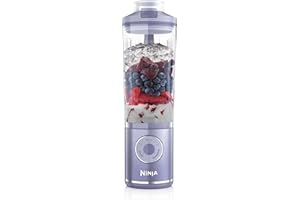 Ninja Blast Max mixeur portable, 570 ml, rechargeable, tasse et couvercle étanche, 3 fonctions de mixage, fait des smoothies, des boissons protéinées et des granités, Lavande BC251EULD