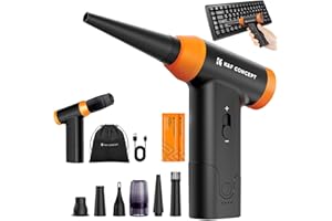 ‎K&F CONCEPT K&F CONCEPT 2 in 1 Elektrische Staubgebläse & Staubsauger - 150000 U/min, mit Unendliche Gangschaltung, 5000mAh Akku，Super Power Druckluft Compressed Air Duster für Tastatur, Kamera, Auto, PC, Außen