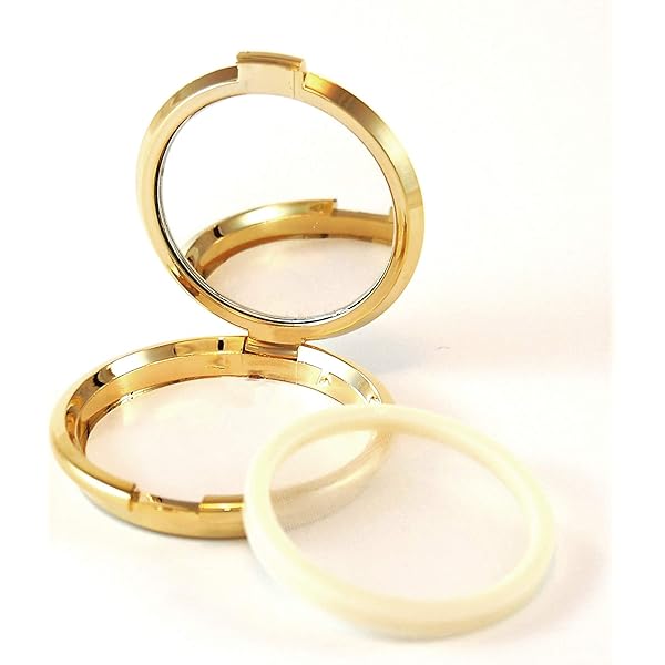 2 Stück Leere Puderbehälter Mit Puff - Nachfüllbare Kosmetikdosen Gold