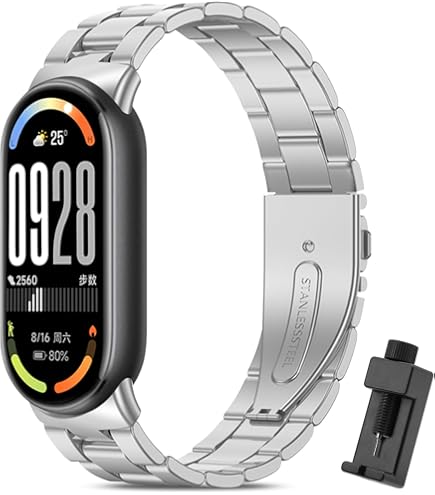 Monuary 3 Pezzi Cinturino Compatibili con Xiaomi Smart Band 10/9/8, Bracciale di Sportivi Colorati, con Raccordi Metallici, Morbidi e Traspiranti, Sgancio Rapido
